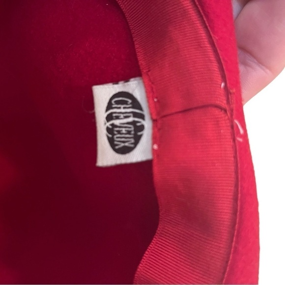 Cheveux Red & Purple 100% Wool Wide Brim Floppy Hat 15” - Picture 8 of 9